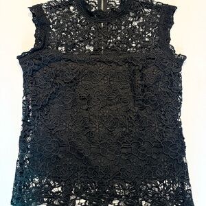 Nanette Lepore Black Floral Lace Blouse Sz Small Women’s